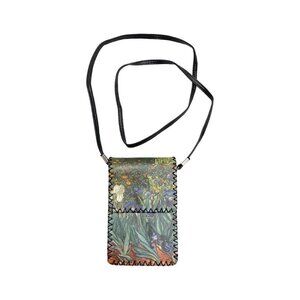Vintage Boho mini Crossbody Shoulder bag green floral embroidered handcrafted